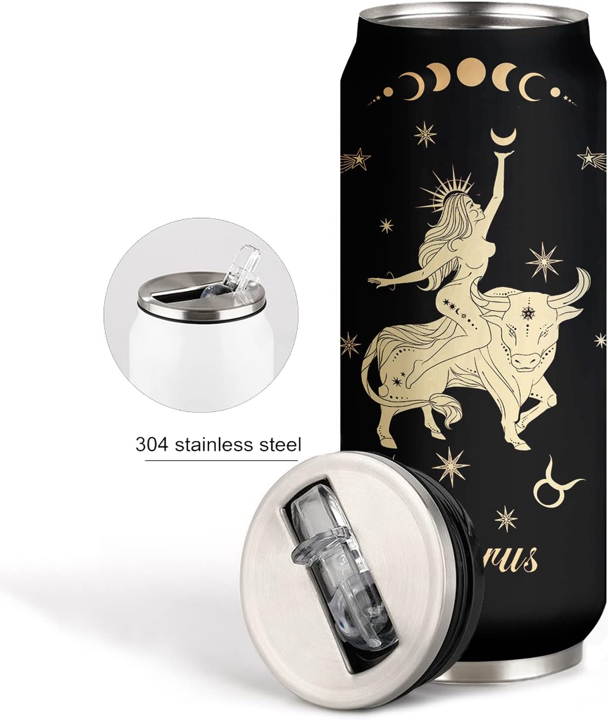 JAWCKGO Taurus Constellation – Vaso de café aislado para hombre y mujer, taza de viaje, taza de sublimación, vaso de regalo para automóvil
