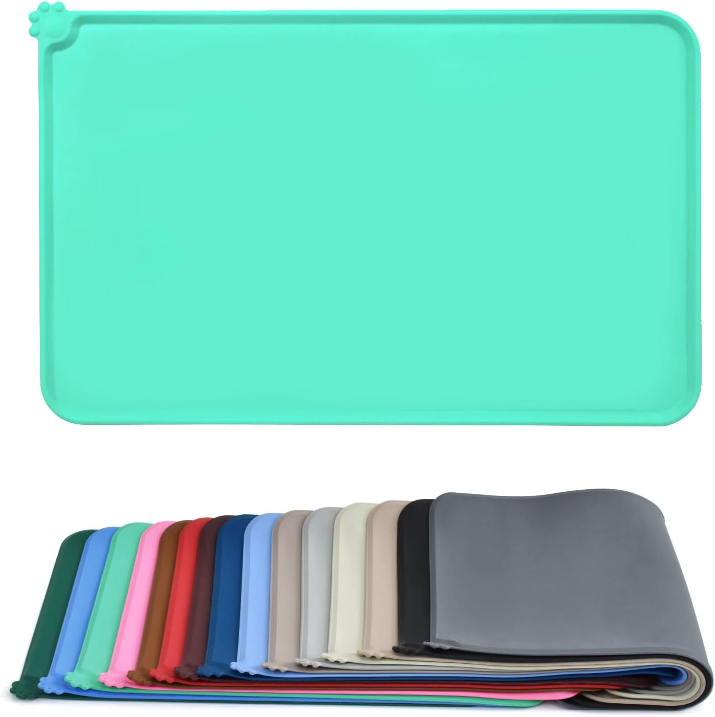 AUDWUD – Tapete de silicona, impermeable y antideslizante para alimentos de perros y gatos, para tazón de mascotas