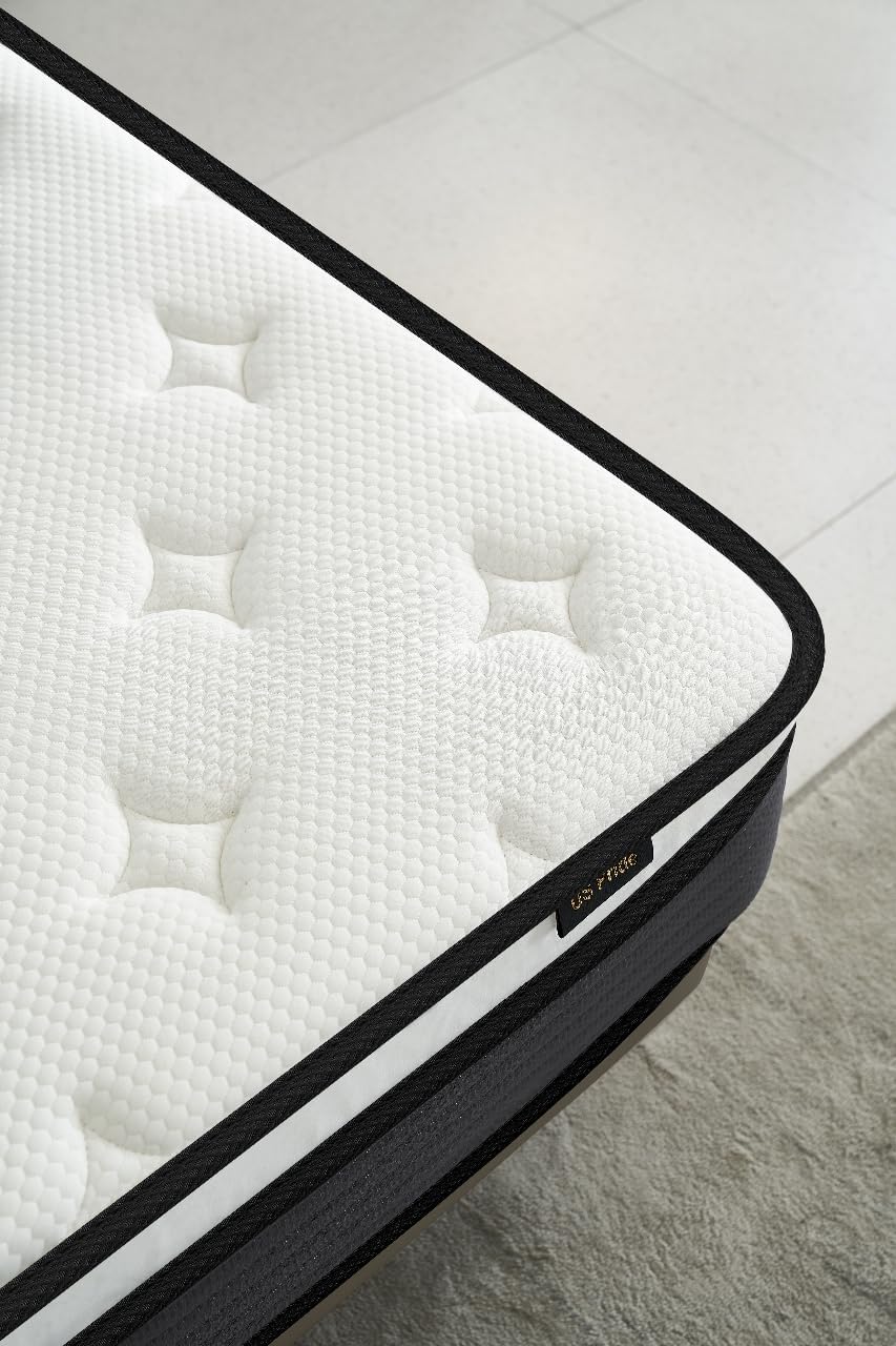 Container Furniture Direct Colchón híbrido tamaño Queen de 10 pulgadas en una caja, cojín de cama con diseño transpirable e hipoalergénico, firmeza