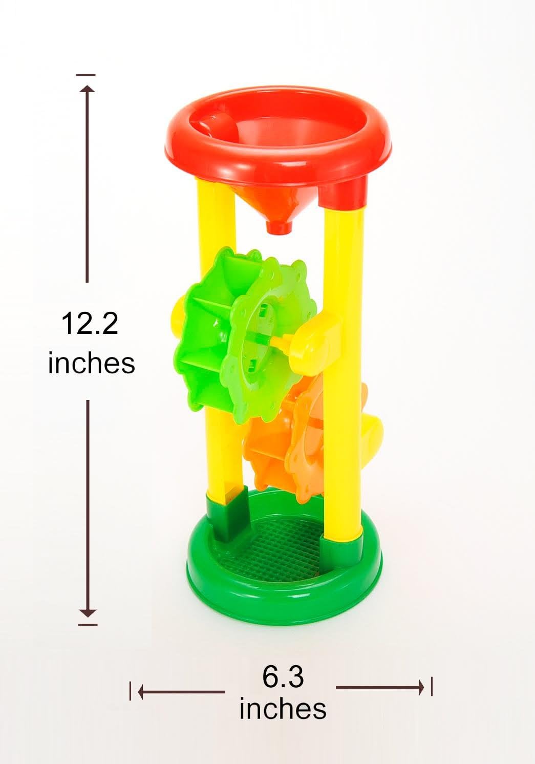 AZ Trading & Import BT13B – Juego de juguetes de playa de doble rueda de arena con cubo, palas, rastrillos, velero y 3 moldes