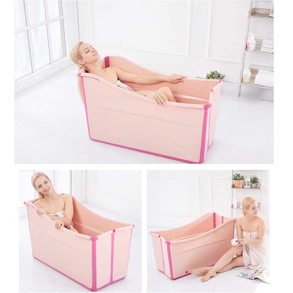 W WEYLAN TEC Bañera plegable grande independiente para adultos pequeños, niños, bebé, color rosa