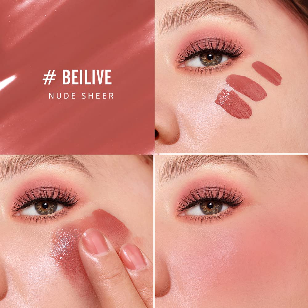 KIMUSE Maquillaje suave color crema, rubor líquido para mejillas, ligero, duradero, a prueba de manchas, aspecto natural, acabado húmedo