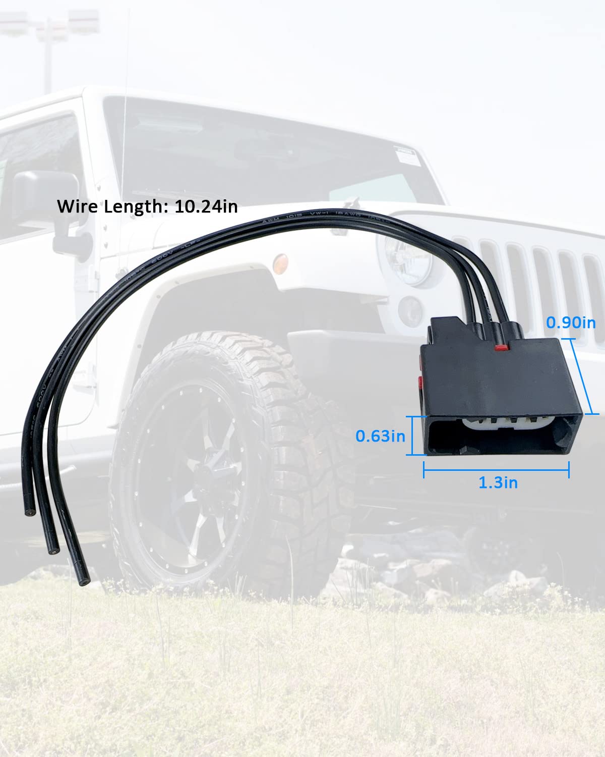 Arnés de conector de luz de señal de giro delantero para Jeep Wrangler JK 2007-2018, 68065016AB, 2 unidades