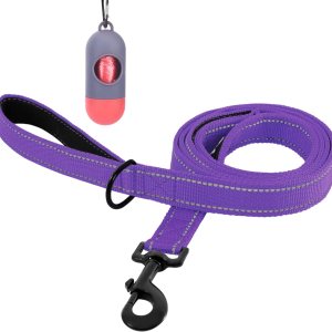 Bolux Correa para perro de 5 pies, correa de cuerda resistente con 2 asas acolchadas, correa de entrenamiento de mascotas con doble asa reflectante Bolux Correa para perro de 5 pies, correa de cuerda resistente con 2 asas acolchadas, correa de entrenamiento de mascotas con doble asa reflectante