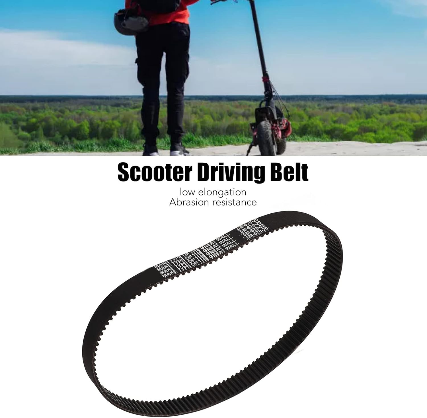 Cinturón de conducción de scooter, 5M-670-20 Aplicaciones Amplias Alta Resistencia a la Rotura Buena Flexibilidad Scooter Eléctrico Banda de