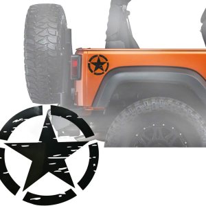 u-Box Adhesivo para parachoques de automóvil, 2 unidades, color negro, 6.3 pulgadas, estrella del ejército para Jeep Wrangler YJ TJ JK JL Gladiator u-Box Adhesivo para parachoques de automóvil, 2 unidades, color negro, 6.3 pulgadas, estrella del ejército para Jeep Wrangler YJ TJ JK JL Gladiator