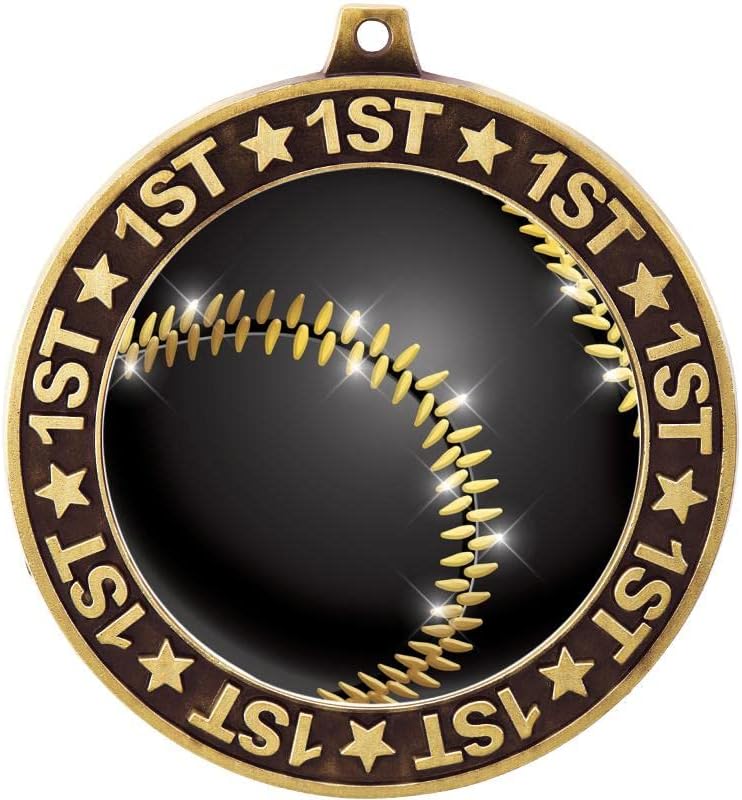 2.75″ Premio de la Medalla de Sombra de Béisbol del 1er Lugar, Medalla de Trofeo de Oro