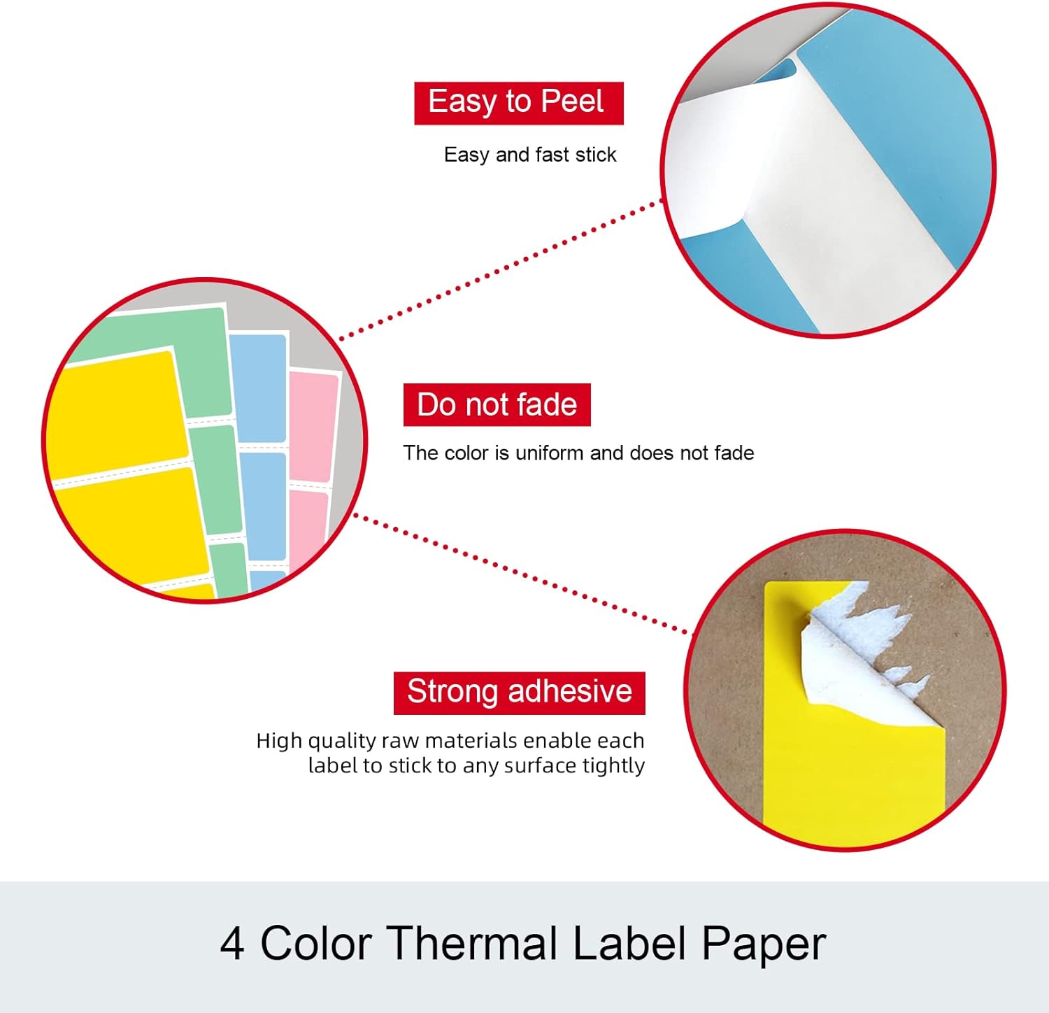 2.25×1.25 1000 etiquetas rectangulares blancas directas térmicas adhesivas en rollo compatible con cebra, rollo, MUNBYN, etiquetas térmicas directas