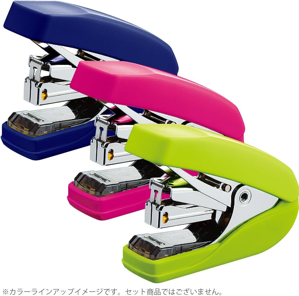 Kokuyo Power Latch Kiss Grapadora, Racchikisu, tipo plano, No. 10, encuadernación de hasta 32 hojas, azul, importación de Japón (SL-MF55-02B)