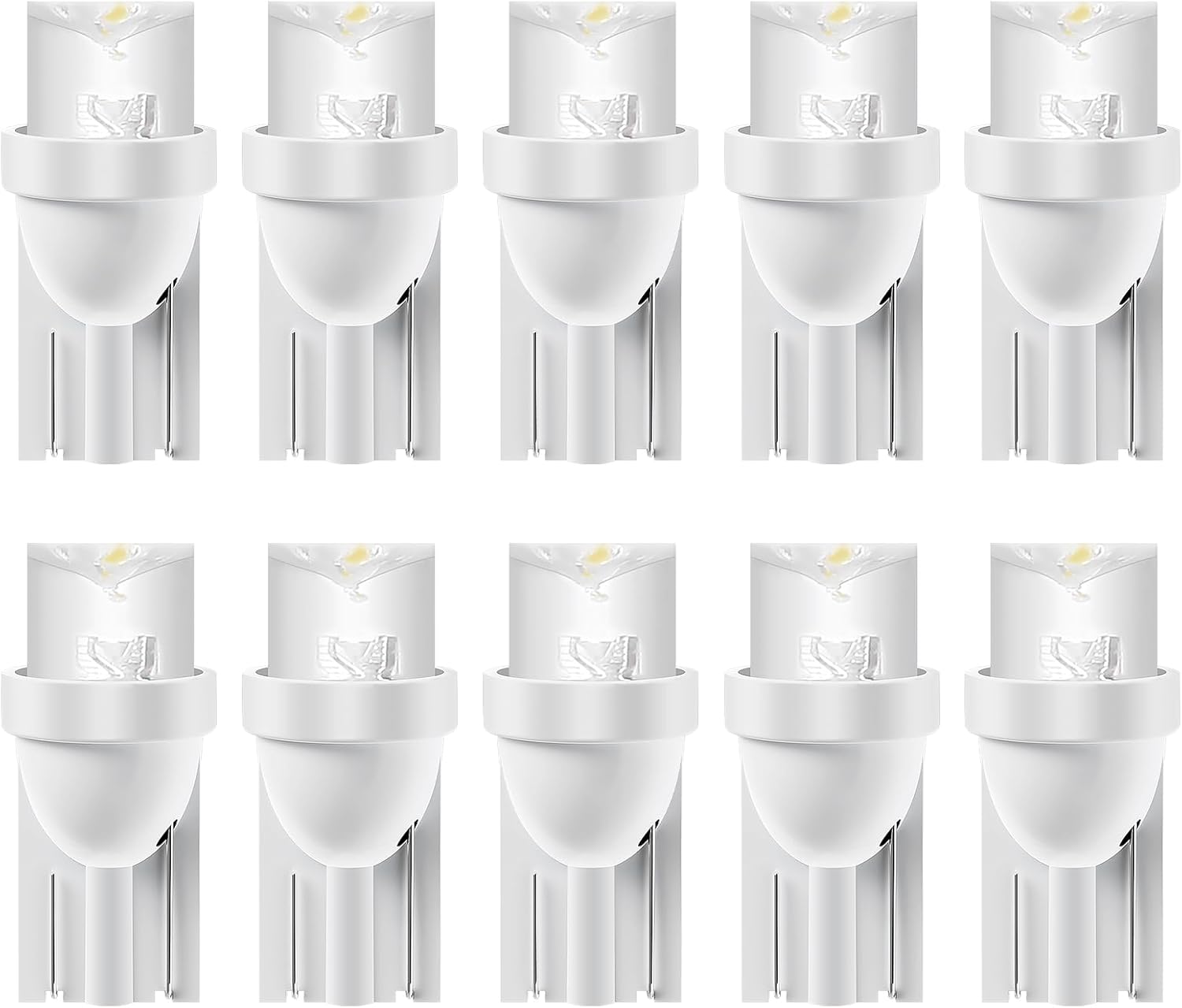 Paquete de 10 bombillas LED blancas T10 168 194 para panel de instrumentos, tablero de luz de difusión