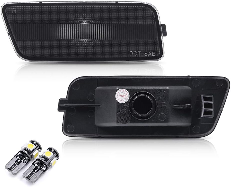 NSLUMO Parachoques delantero blanco llevó luces de marcador lateral para golf MK6 GTI lente ahumada luces laterales reemplazar OEM Sidemarker