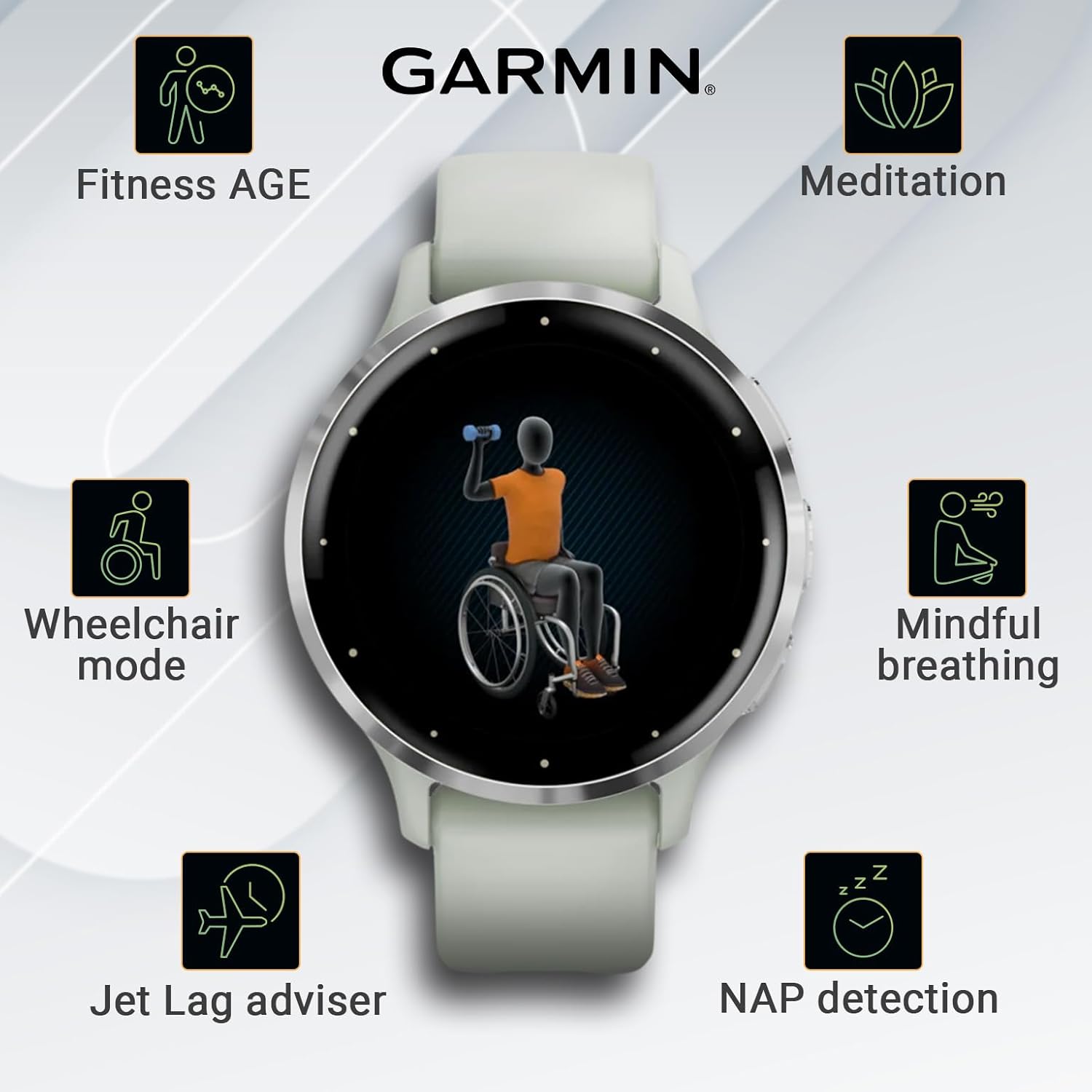 Wearable4U Garmin Venu 3S Reloj inteligente con GPS, pantalla AMOLED de 1.61 pulgadas, características avanzadas de salud y fitness, hasta 10 días