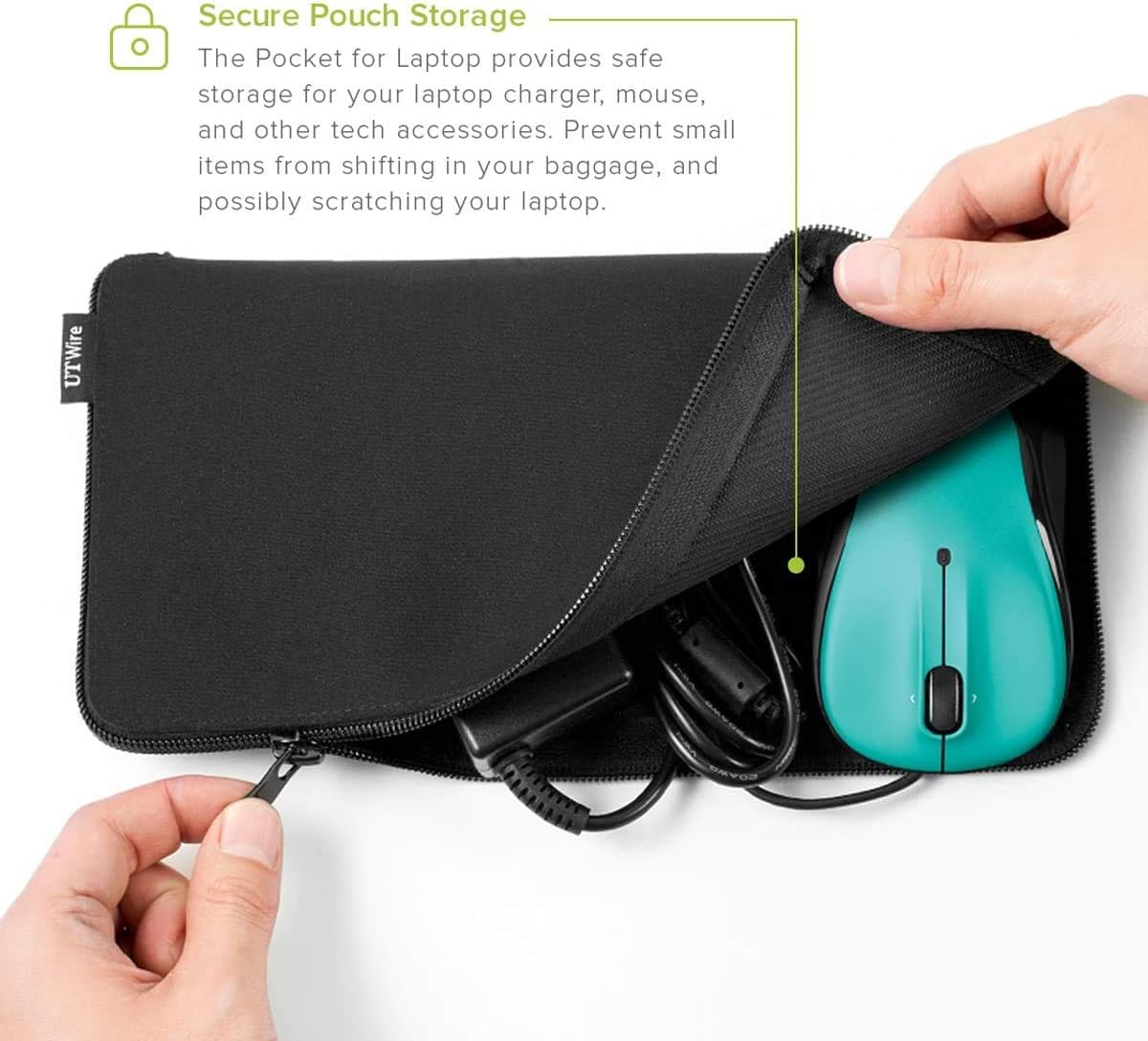 Travel Tech – Kit de funda y cargador para laptop, 1 paquete, color negro