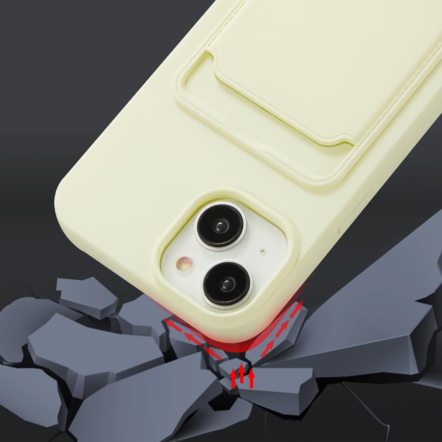 ZTOFERA Funda cruzada para iPhone 13iPhone 14 con tarjetero, funda de silicona líquida a prueba de golpes con correa de cordón ajustable para iPhone
