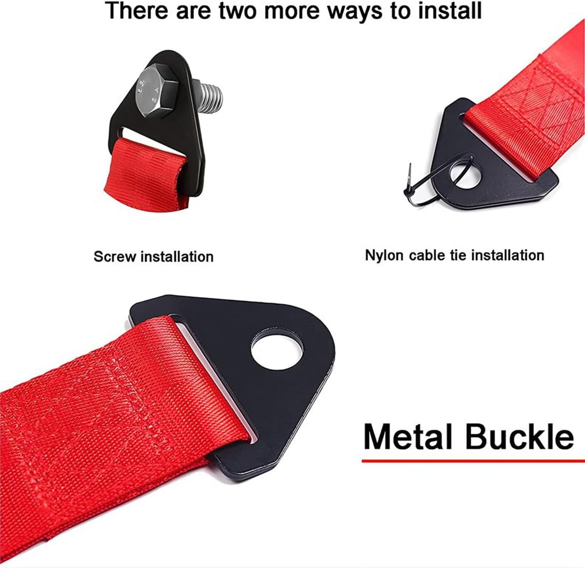 Correa de remolque de carreras de automóviles, nailon de alta resistencia JDM estilo deportivo, cuerda de tracción decorativa, con eslogan chino,