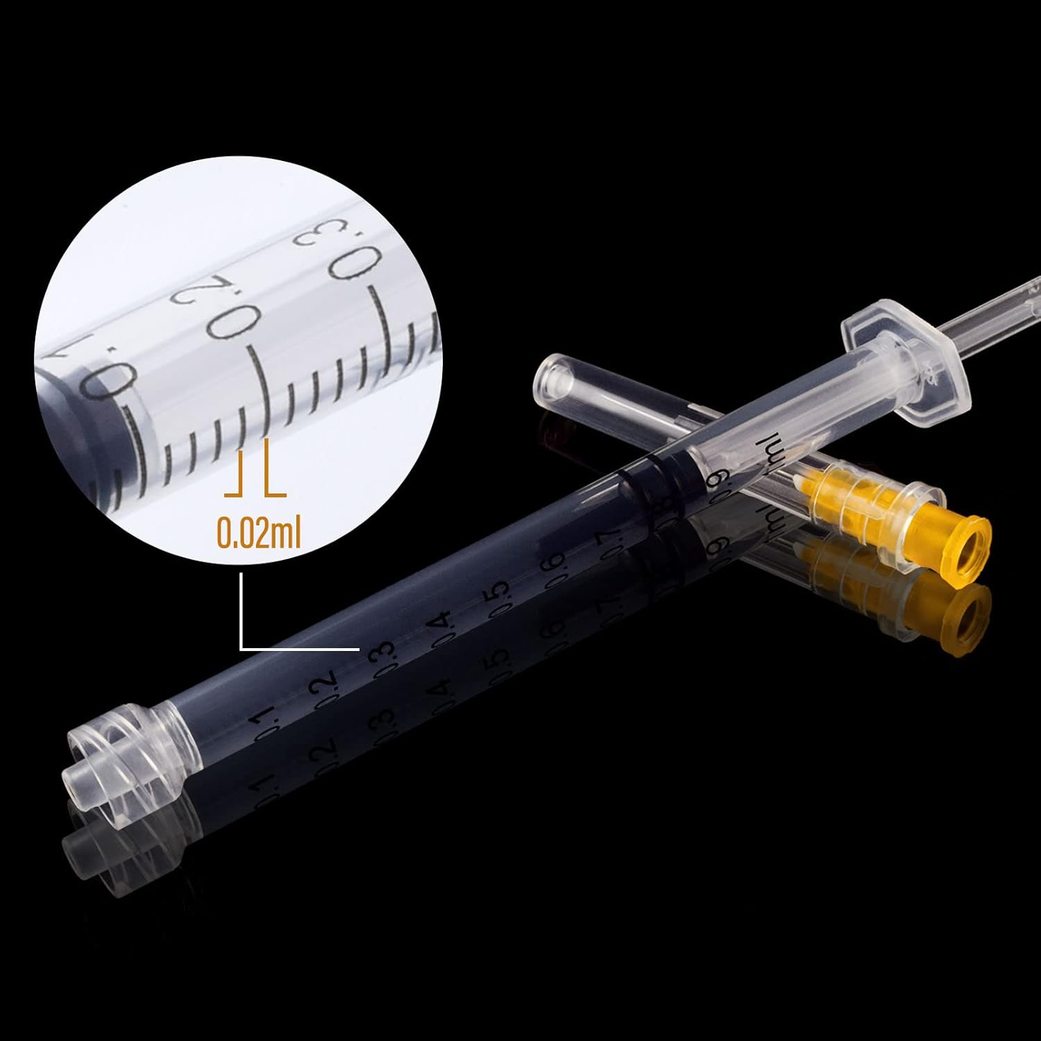 1 cc con cerradura Luer de calibre 25 de 1 pulgada, envuelta individualmente, paquete de 20