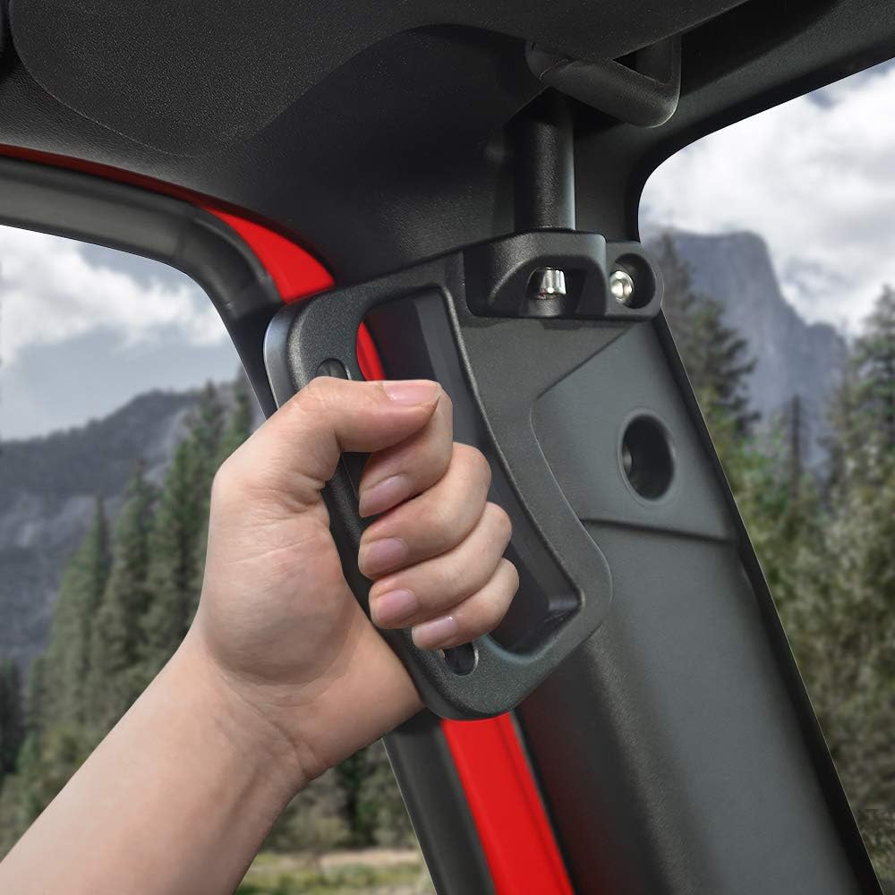 Voodonala Kit de asas de agarre de metal negro para Jeep JK JKU 2 2007-2018 y Unlimited 4 puertas, 4 piezas (versión mejorada)