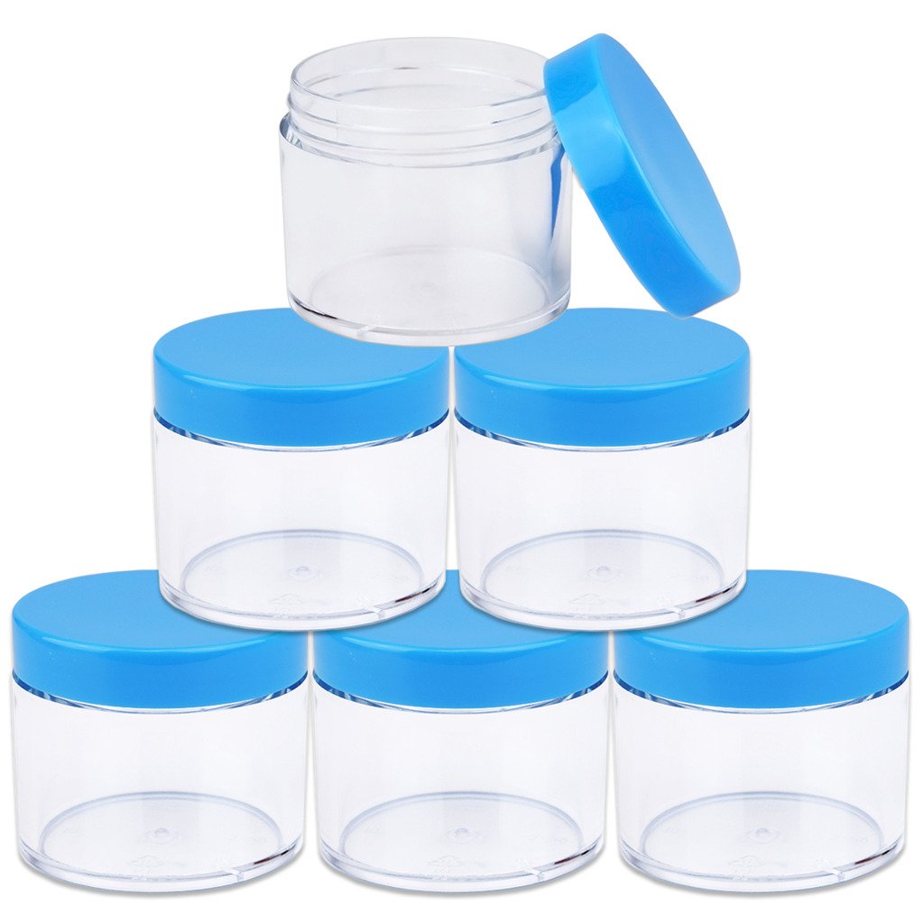 Beauticom – Contenedor de primera calidad, redondo, transparente, a prueba de fugas (2 onzas). Recipientes plásticos de almacenamiento para viajes,