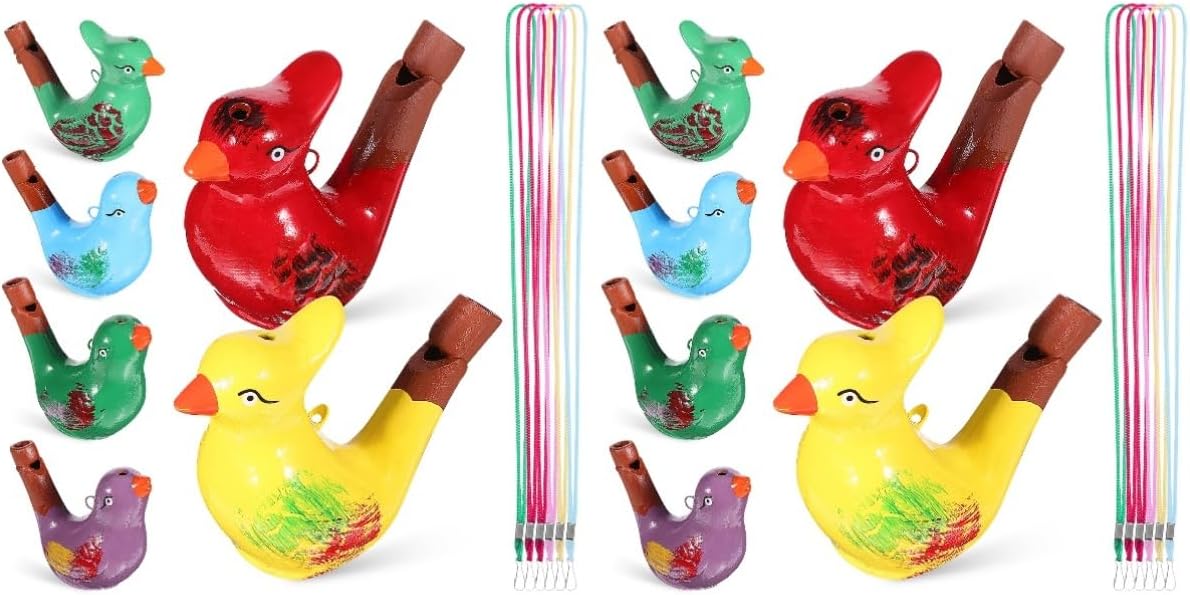 ABOOFAN Silbato de ave acuática para bebé, juguetes para adultos, silbato de cerámica para niños, regalo de Pascua, silbato en forma de pájaro,