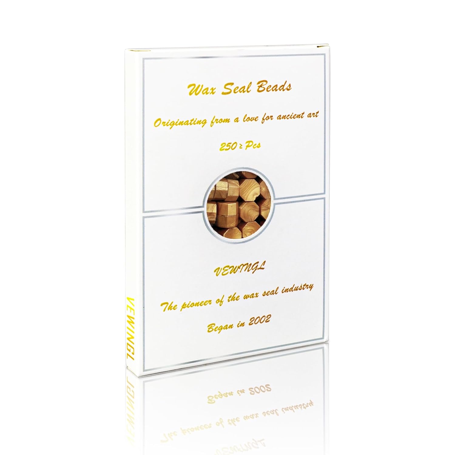 250 cuentas de sello de cera para sellos de cera, tarjetas, invitaciones de boda, embalaje de vino, envoltura de regalo, sobres (250, dorado noble)
