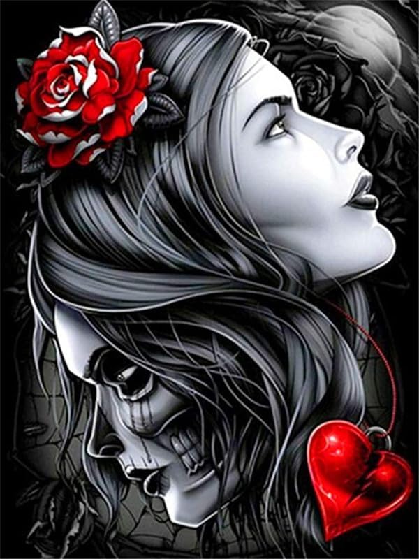 Cartel de metal de hojalata elegante para decoración del día de los muertos, diseño de calavera de rosa, mi estilo, 8 x 12 pulgadas, moda chic para