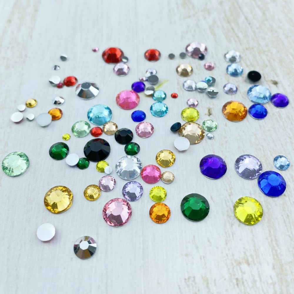 1000 diamantes de imitación de resina de 0.236 pulgadas con parte trasera plana, color negro, redondo, para manualidades, diamantes de imitación
