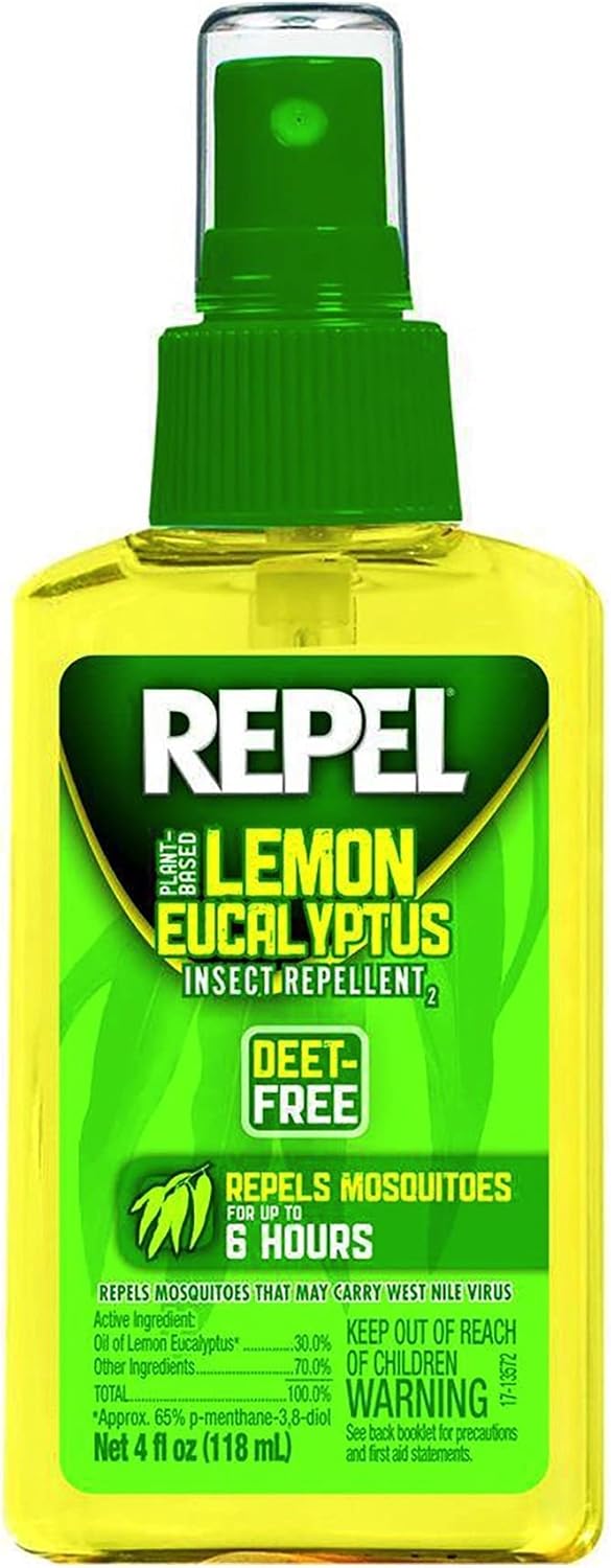Repelrepelente natural de insectos con limón y eucalipto, con atomizador, 4 onzas, paquete de 6, paquete de 4