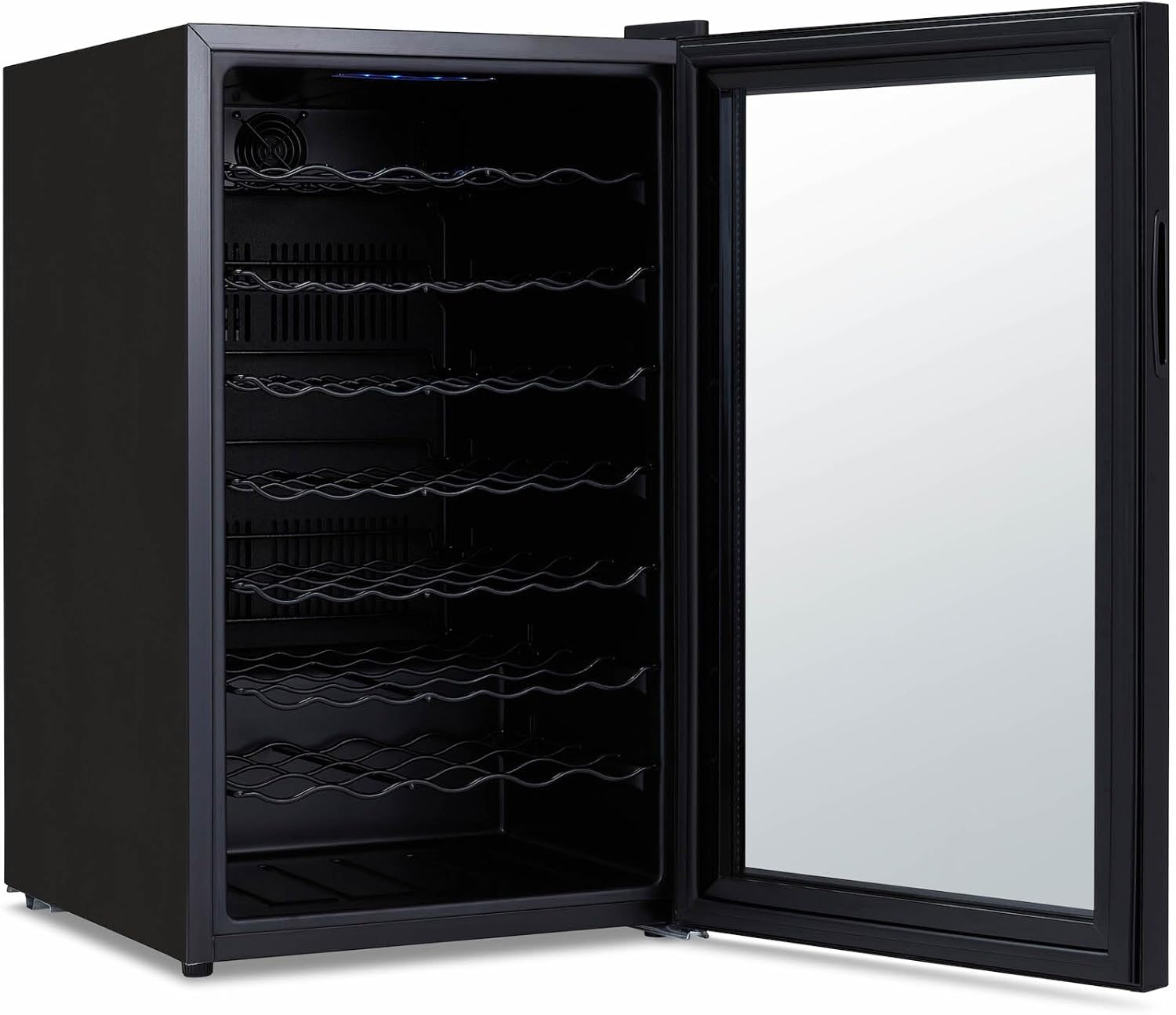 Shadow Series – Refrigerador de vino de 51 botellas, refrigerador de vino con espejo independiente con puerta de vidrio templado de doble capa y