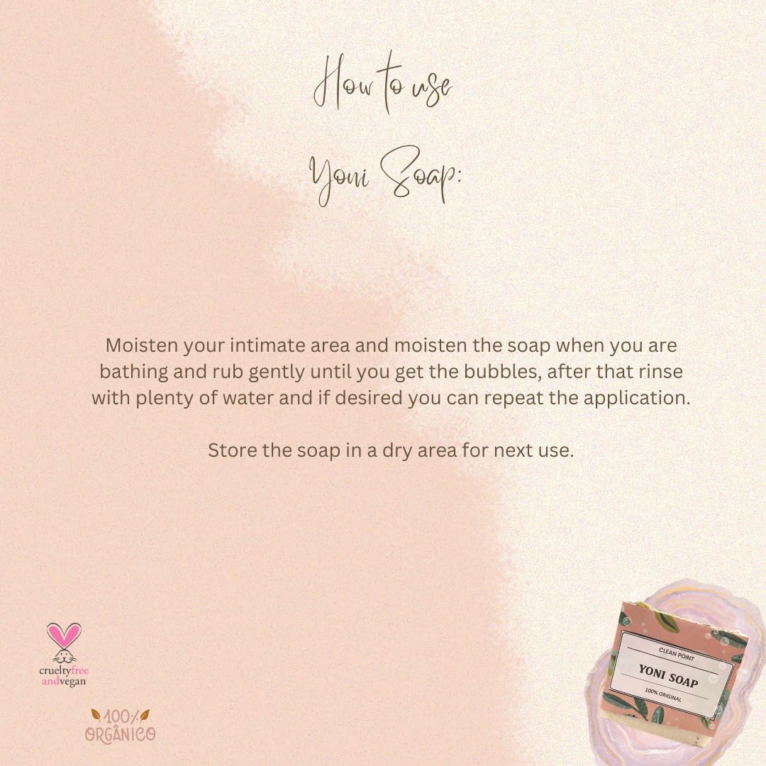 1 PCS Yoni Soap Bars for Women, (3.5 oz) Clean Point Solid Herbal Feminine Bar Herbal, 100% OriginalOEM100% Handmade Natural Yoni Bar PH Balanced &
