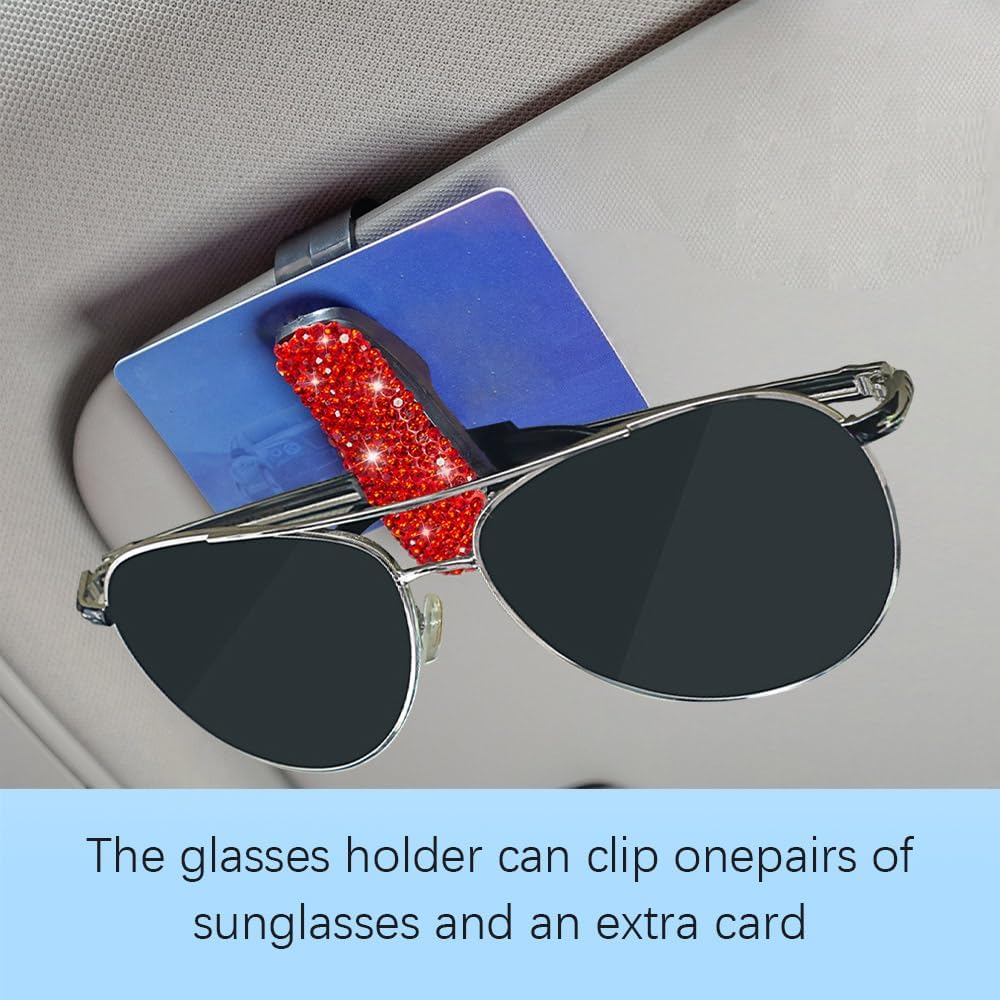 Zufoty 2 soportes para lentes para visera solar de automóvil, soporte para lentes de sol para automóvil, soporte para lentes de sol de automóvil,
