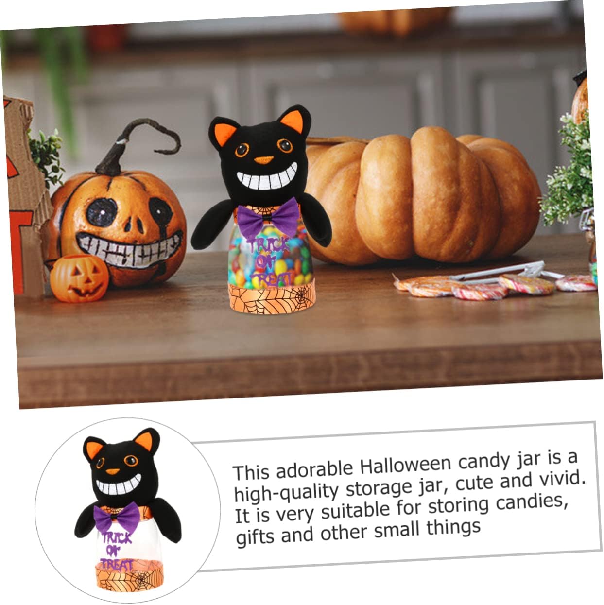 UPKOCH Cookie Decorating 1pc Halloween Candy Jar Niño Con Cubierta Caja De Caramelos Plástico Titular De Caramelos De Plástico