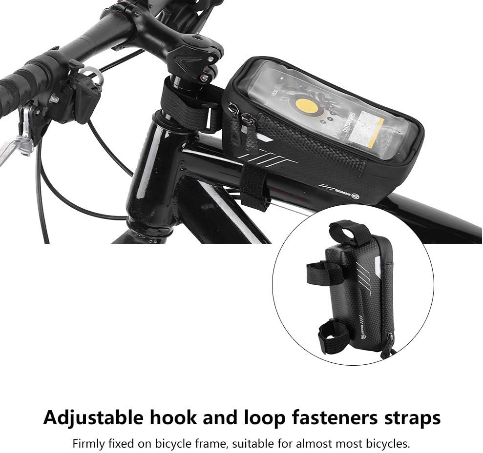 Bolsa de marco frontal para teléfono de bicicleta, resistente al agua, EVA, bolsa para manillar de bicicleta, soporte para teléfono Tpu transparente