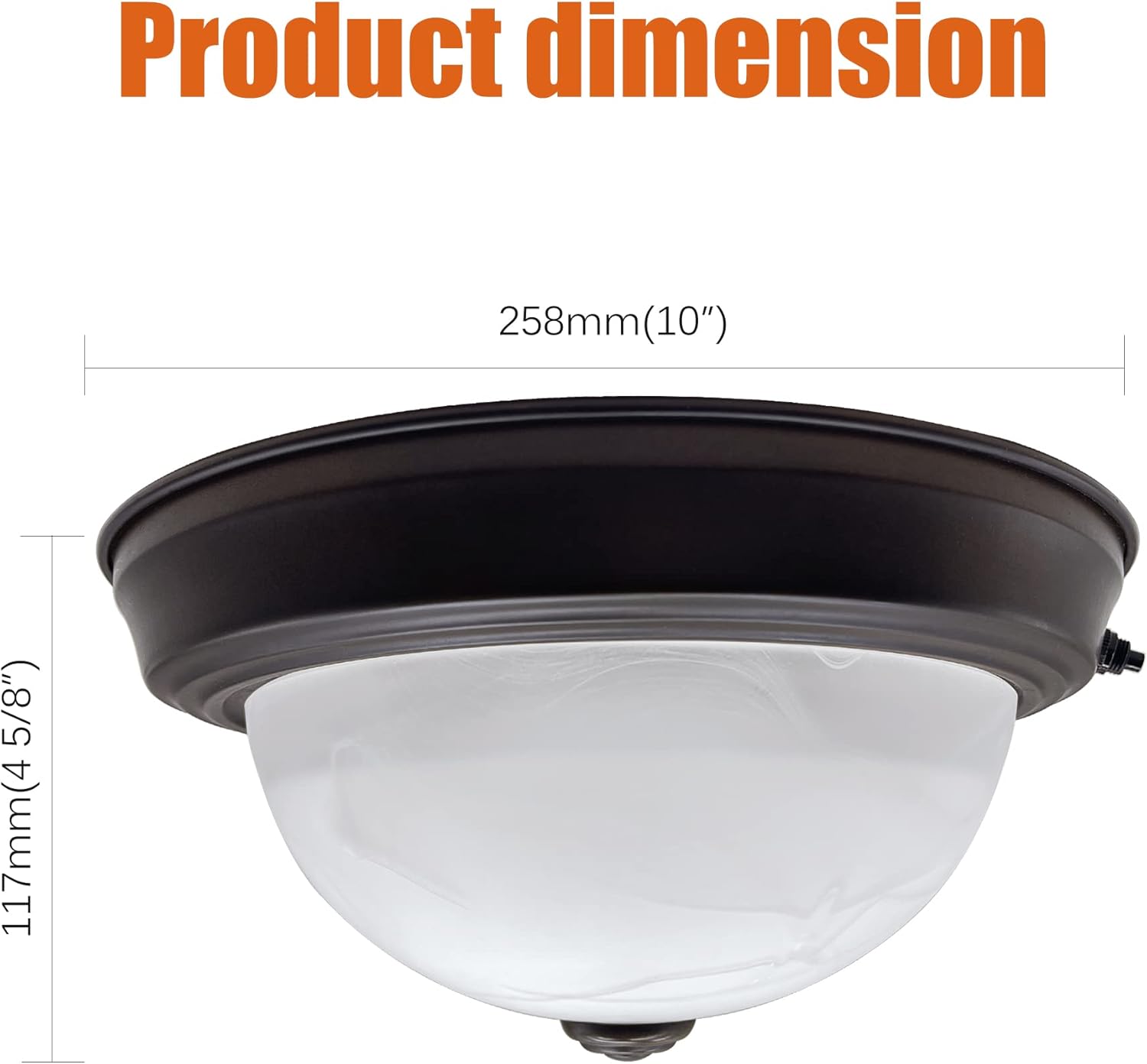 Facon Lámpara de techo LED de 10 pulgadas con interruptor, forma de cristal de alabastro, lámpara decorativa de 12 V RV Dinette, luz interior de 12