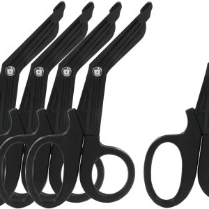 5 tijeras de trauma de 7.5 pulgadas, tijeras médicas de acero inoxidable para enfermeras, juego de tijeras de vendaje negro, tijeras de trauma 5 tijeras de trauma de 7.5 pulgadas, tijeras médicas de acero inoxidable para enfermeras, juego de tijeras de vendaje negro, tijeras de trauma