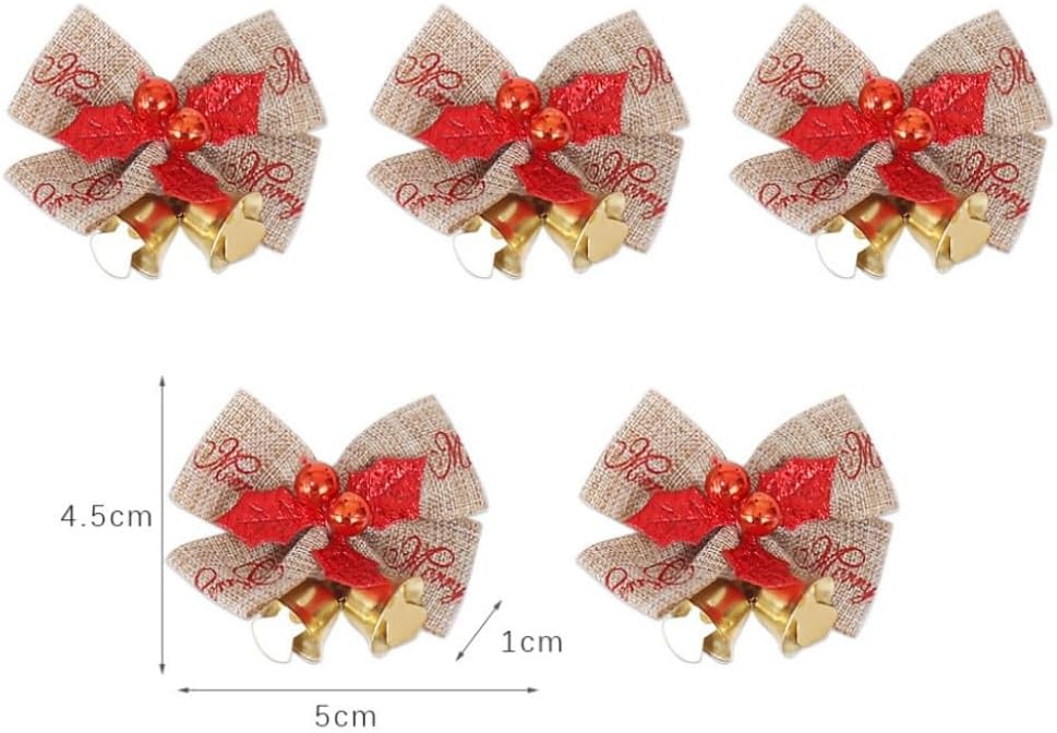 10 mini lazos de Navidad de 2 pulgadas, coronas de arpillera verde y rojo, lazos pequeños para decoración de árbol de Navidad para bodas, fiestas,