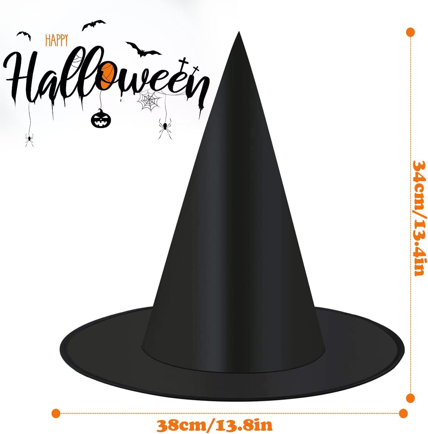 Halloween Witch Hat, 1 Pcs Black Witch Costume Accessory for Halloween Witch Cosplay Party Favor Holiday Decoration