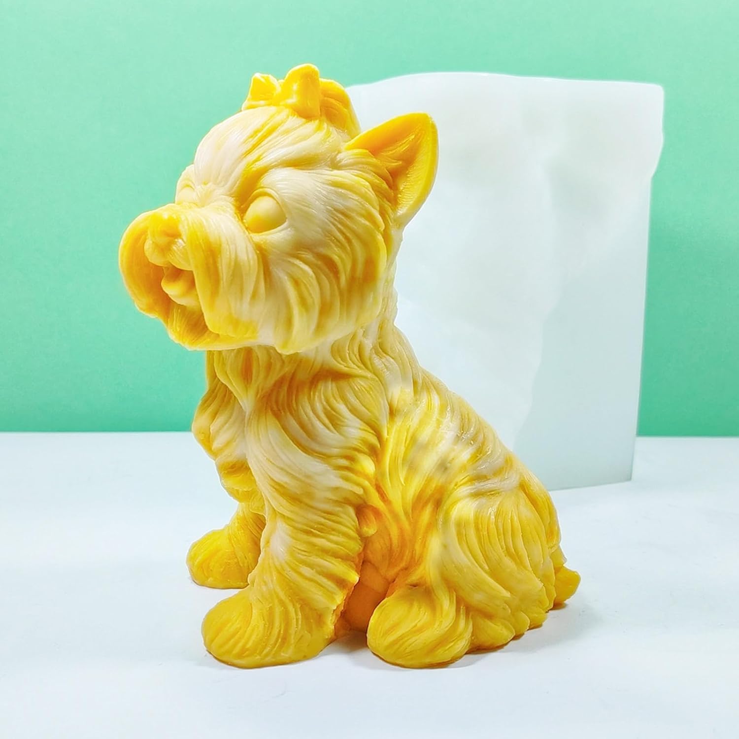 Molde epoxi hecho a mano para decoración de perro, molde de vela para decoración de bricolaje, fabricación de jabón, 3D, estéreo, para perros