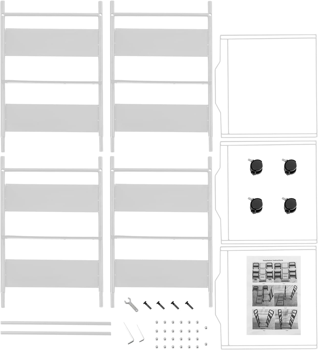Carros de archivo de metal de 3 niveles con ruedas, archivos colgantes para tamaño carta, carpeta de archivos extraíble movible, estante para cajón,