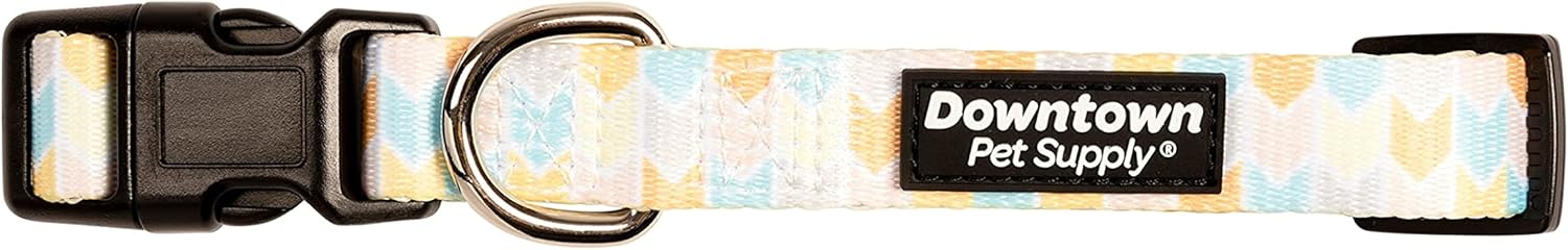 Downtown Pet Supply – Collar de perro mejor, lindo y elegante – Collar de perro ligero ajustable con hebilla rápida y anillo en D – Se puede lavar a