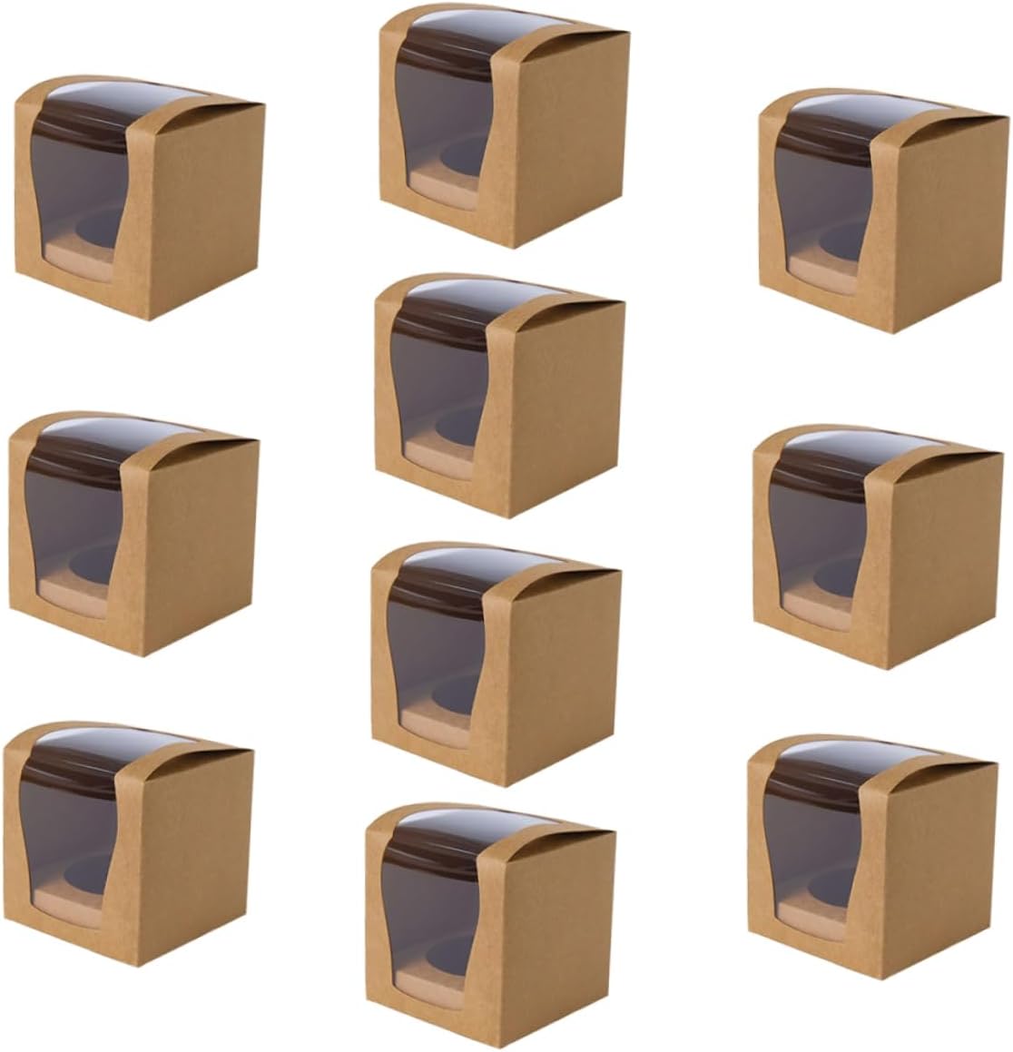 SOLUSTRE 30 unidades de caja de pastel individual para cupcakes, contenedores de regalo, dona, regalos, transparente, portador de tartas,