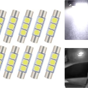 cerfioo Pack-10 28MM LED Car Reading Light, Super Bright Vehicle Roof Light Replacement, Universal 180 Degree Automotive Makeup Light Accessories cerfioo Pack-10 28MM LED Car Reading Light, Super Bright Vehicle Roof Light Replacement, Universal 180 Degree Automotive Makeup Light Accessories