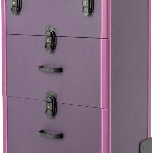 Goudergo Estuche de tren de maquillaje de 3 niveles con 4 ruedas, estuche de alta seguridad con ruedas para maquillaje, organizador de esmalte de Goudergo Estuche de tren de maquillaje de 3 niveles con 4 ruedas, estuche de alta seguridad con ruedas para maquillaje, organizador de esmalte de
