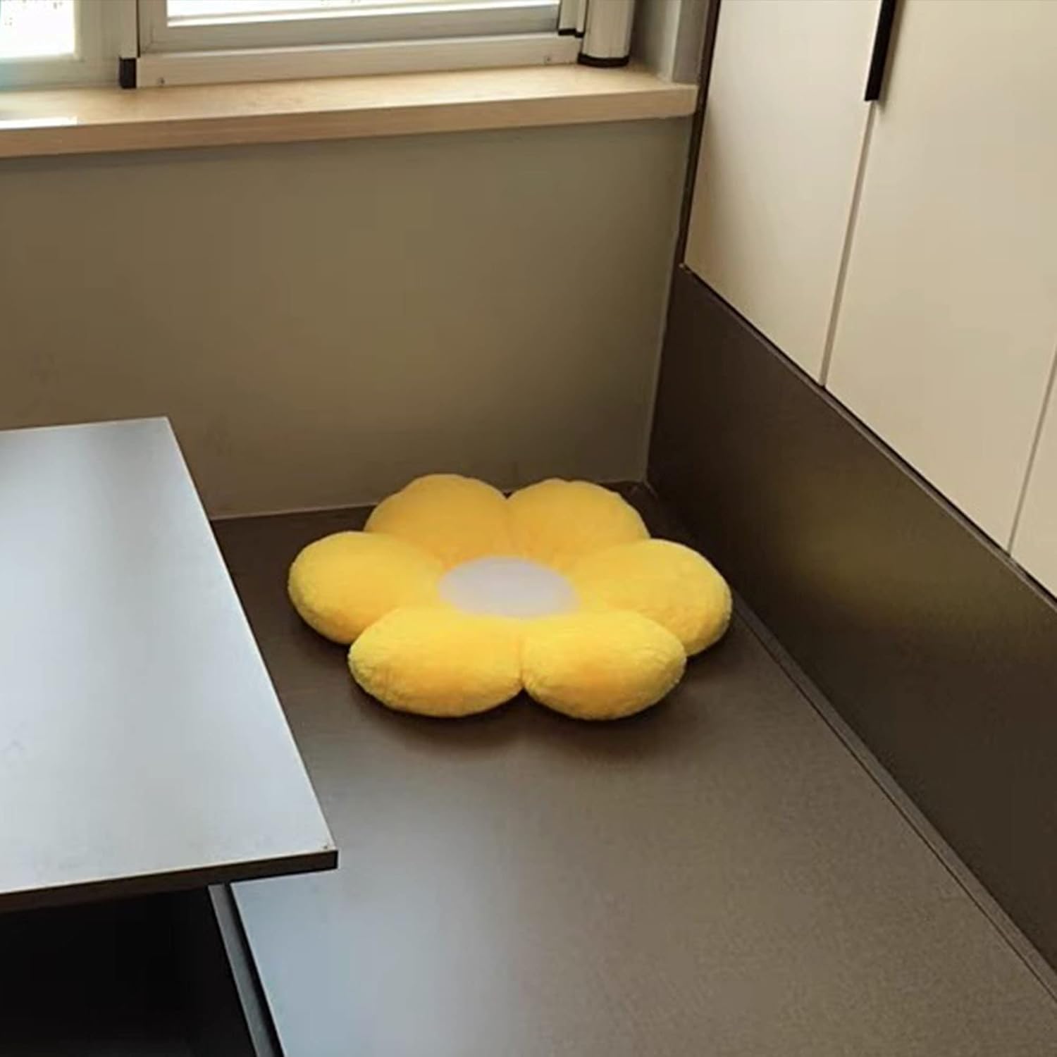 Hotiego Almohada de suelo de flores de 19 pulgadas, cojín de felpa para silla de asiento, lindo teñido anudado, almohadilla de gran tamaño para