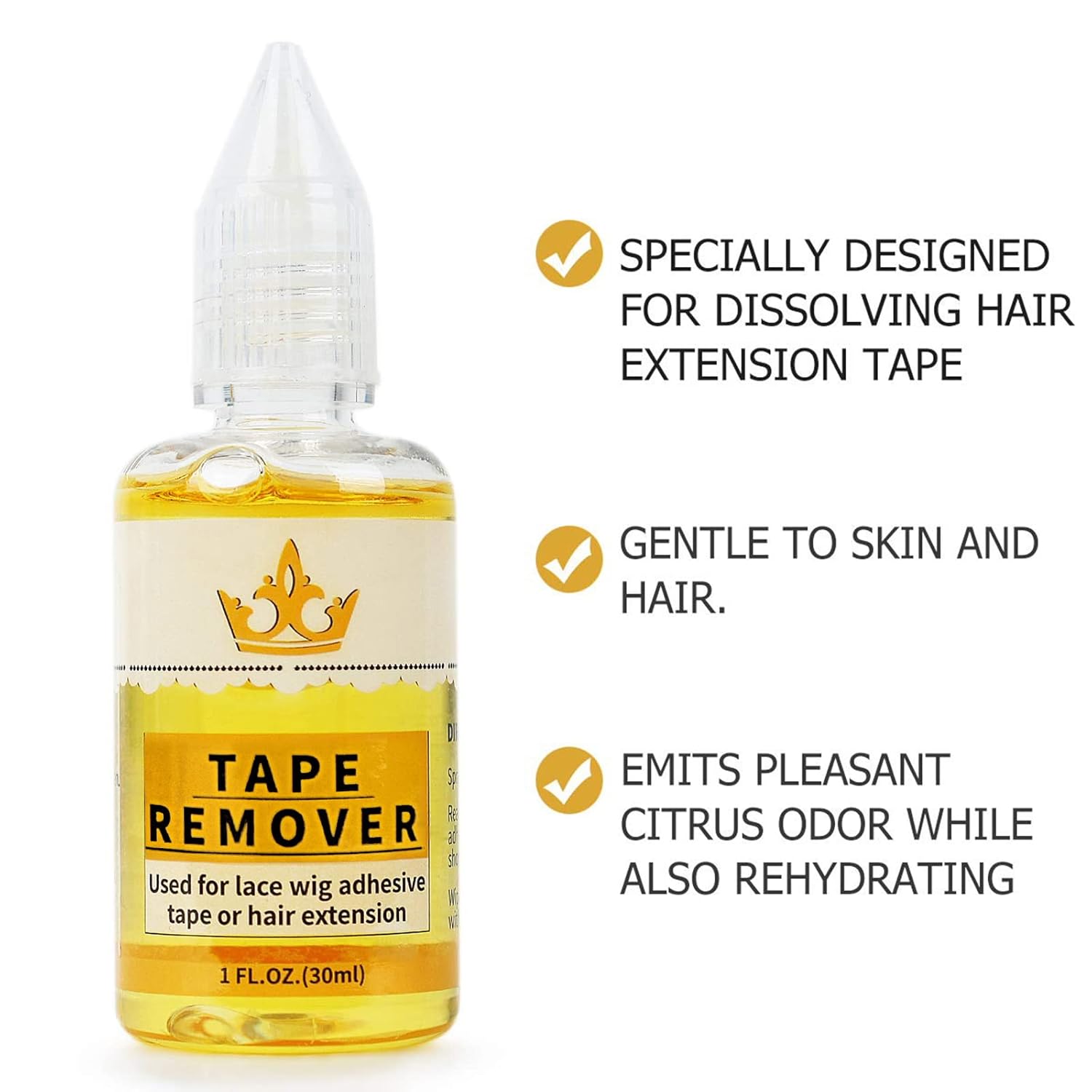 Removedor de extensiones adhesivas, extensiones de cabello de acción rápida, pegamento de encaje para peluca, removedor de pegamento para