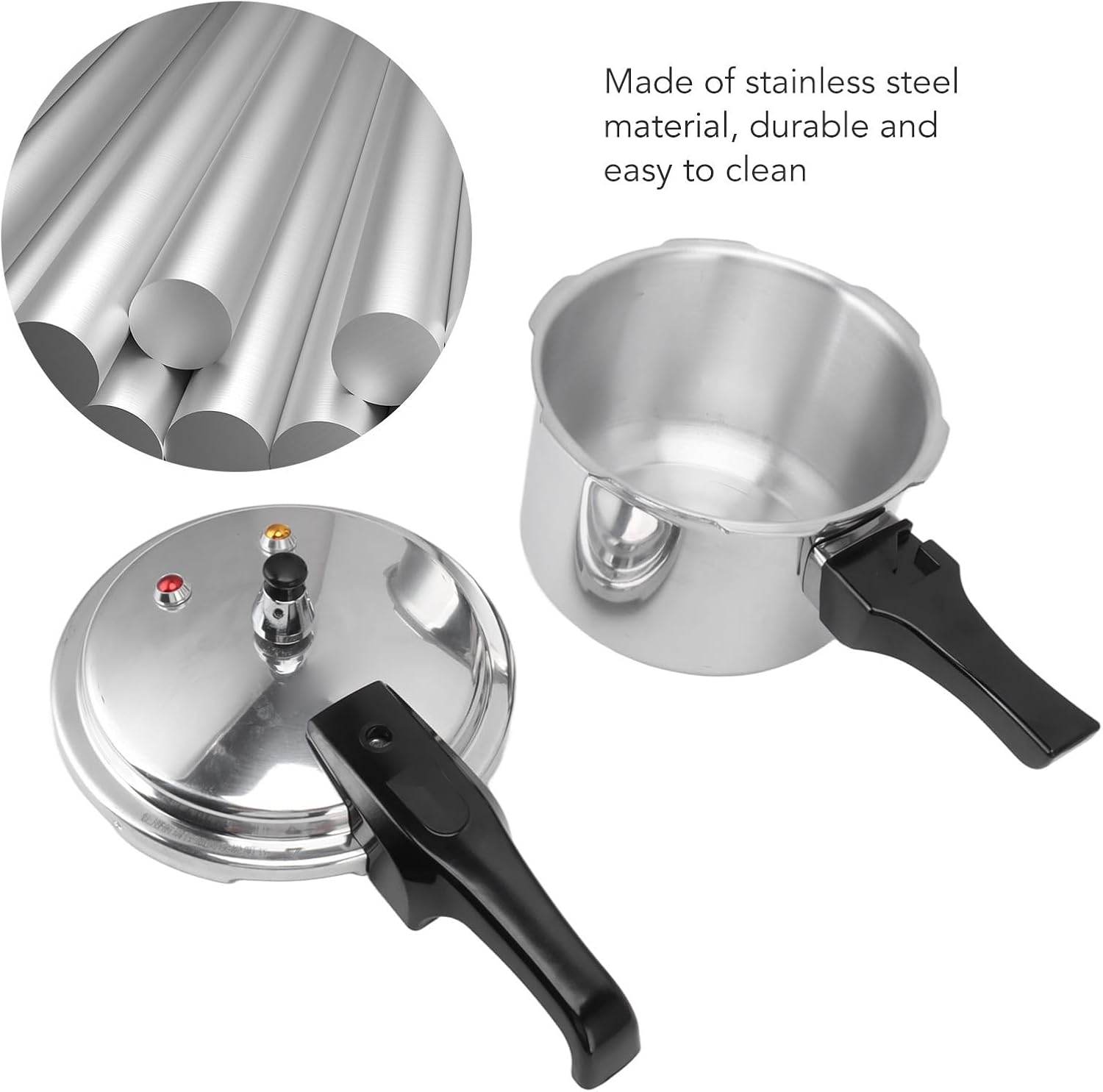 Olla a presión de acero inoxidable de 3 l, olla de sopa para carnes, utensilios de cocina para acampar al aire libre, estufa de gas, olla a presión