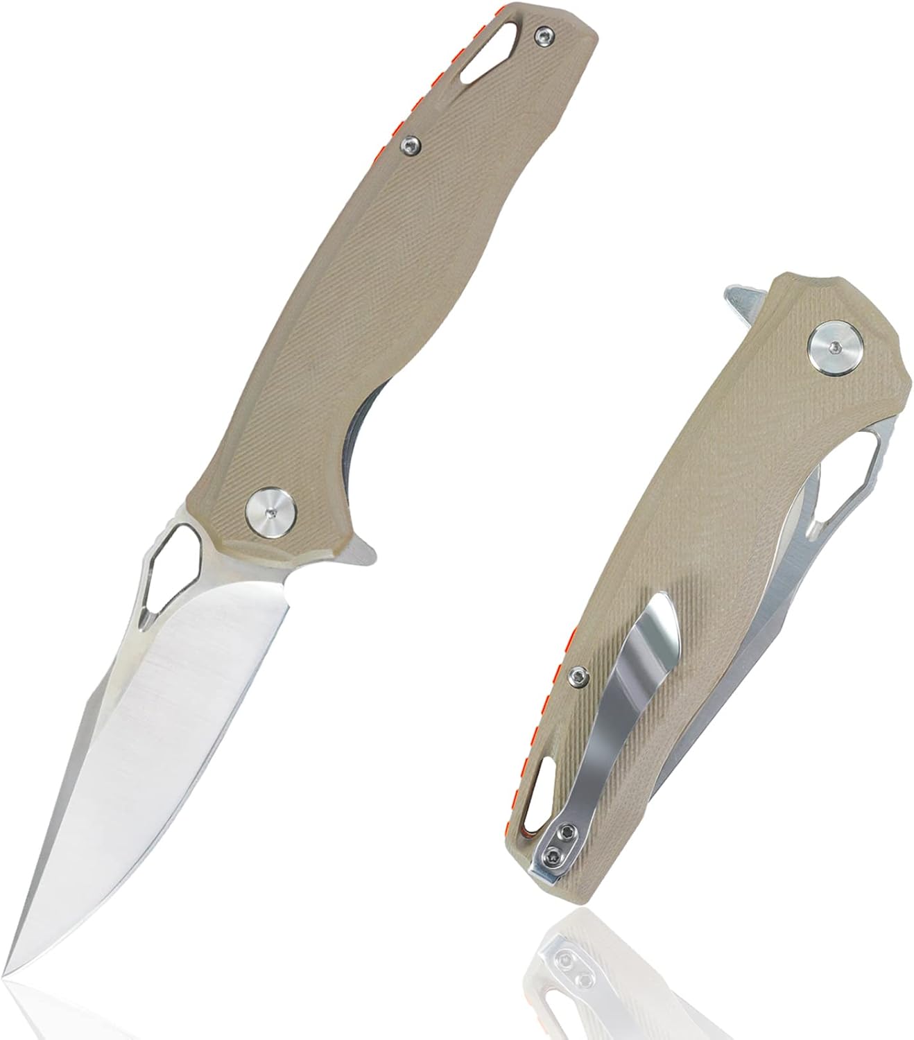 Cuchillo de bolsillo plegable para exteriores con clip, cuchillos tácticos asistidos por resorte para senderismo, caza y campamento, cuchillo de