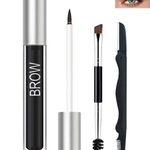 Gel de cejas tintado resistente al agua, gel de cejas engrosante teñido negro, pegamento voluminizador de cejas rápido para cejas, maquillaje de Gel de cejas tintado resistente al agua, gel de cejas engrosante teñido negro, pegamento voluminizador de cejas rápido para cejas, maquillaje de