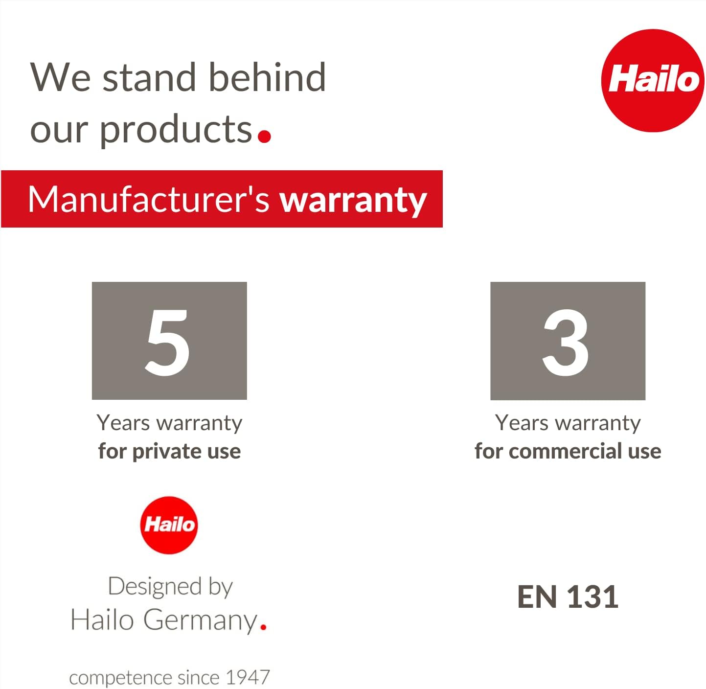 Hailo LivingStep Comfort Plus  Escalera plegable de aluminio  Dos escalones extra grandes  Escalera con barra de seguridad alta curva y bandeja de
