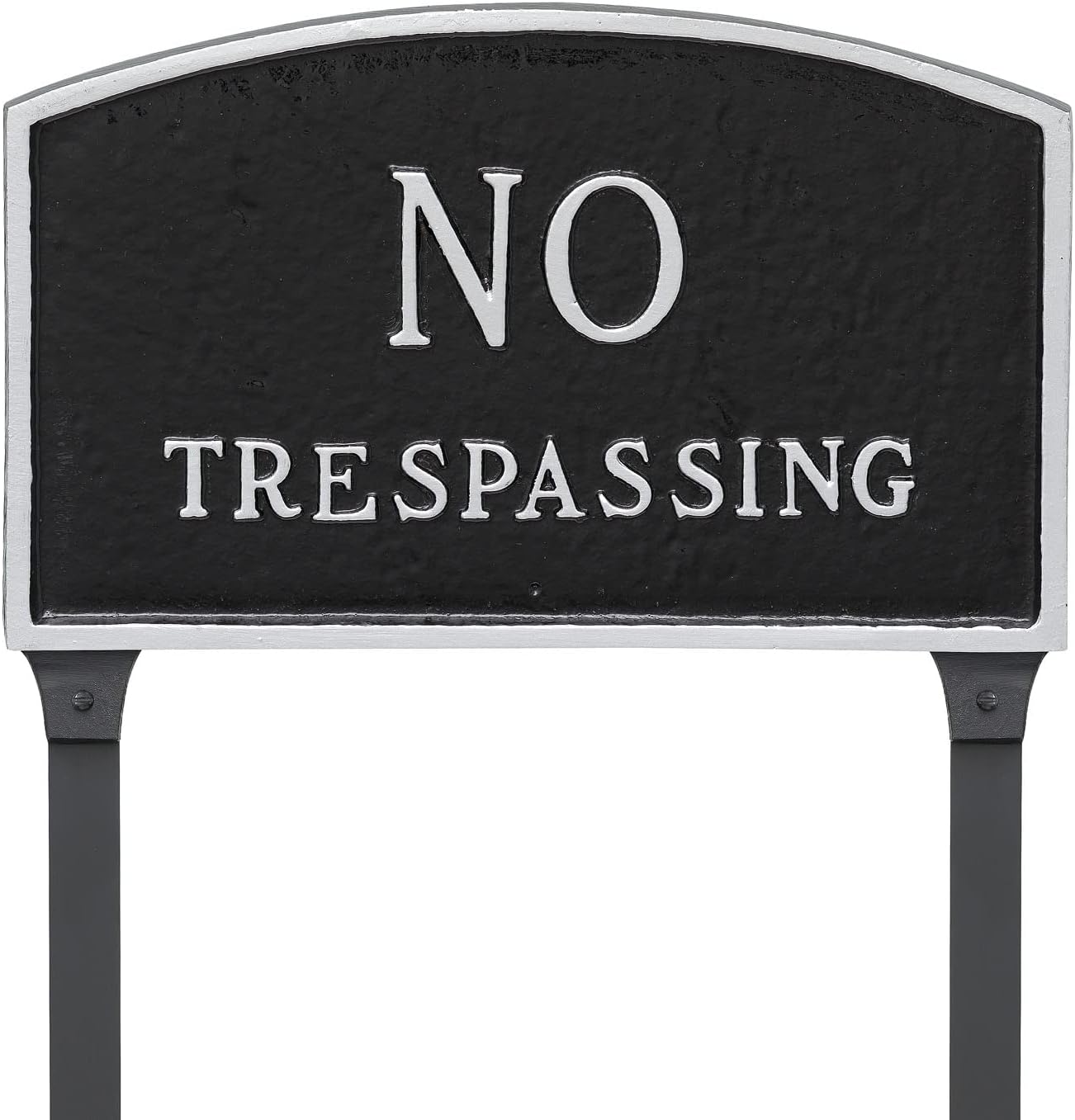 Placa de metal fundido con diseño de arco sin tropiezos – Placa de exhibición de pared o césped – Letrero de privacidad para el hogar o al aire