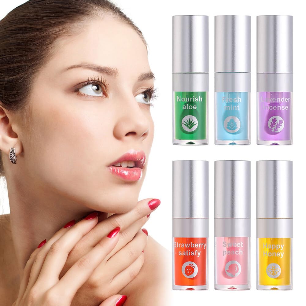 Juego de 3 aceites hidratantes para labios, aceite hidratante para labios, brillo labial, transparente, sin pegajoso, bálsamo labial, cuidado de